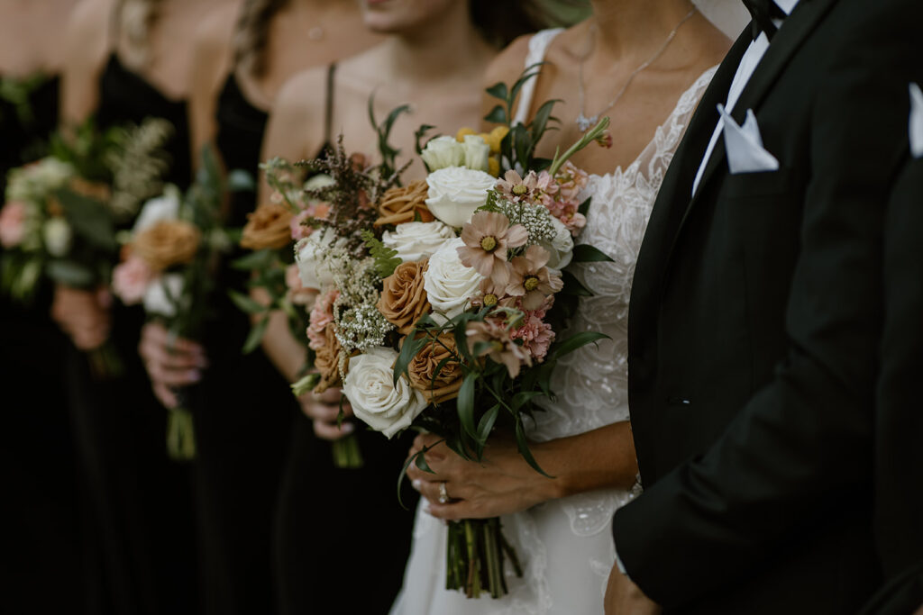 Michigan wedding florist autumn wedding flowers bridal bouquet terracotta peach cream